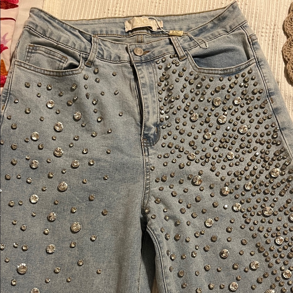 Stunning Embellished Light Blue Jeans Lizette Collection